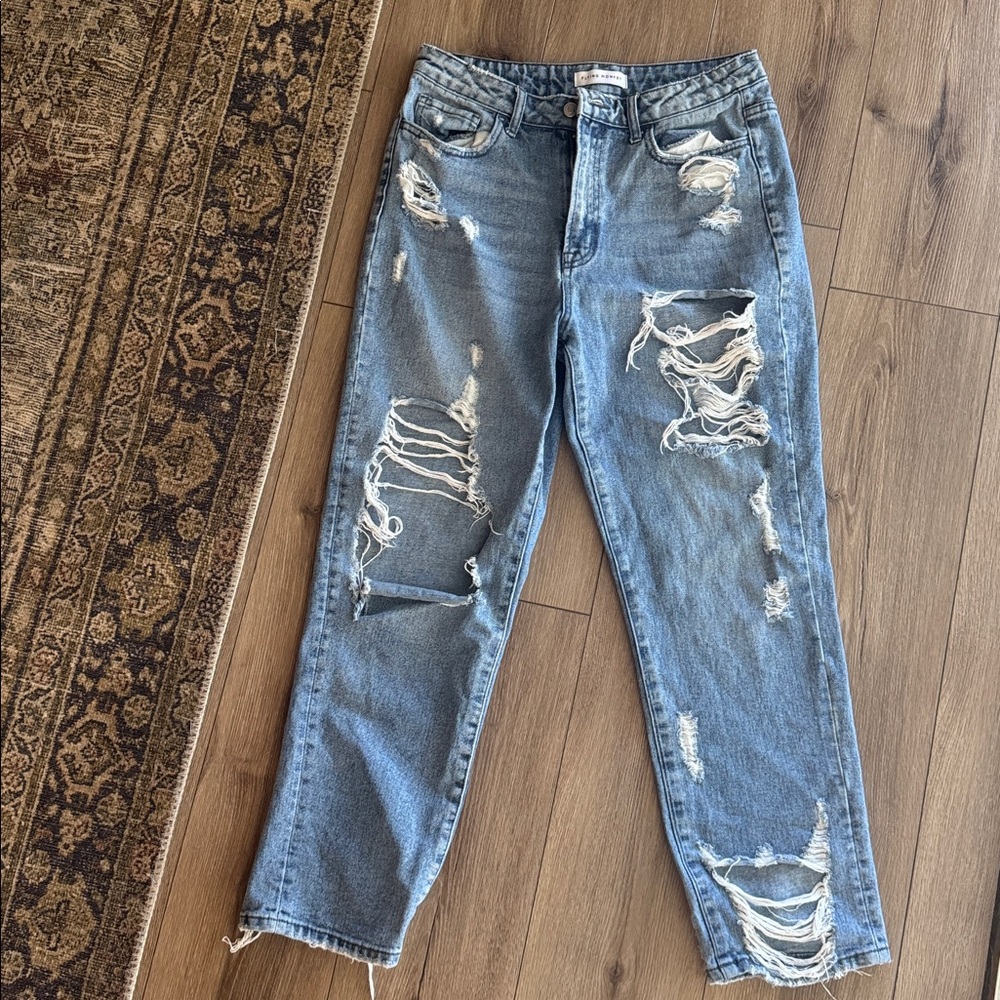 Flying Monkey Light Blue Distressed Jeans